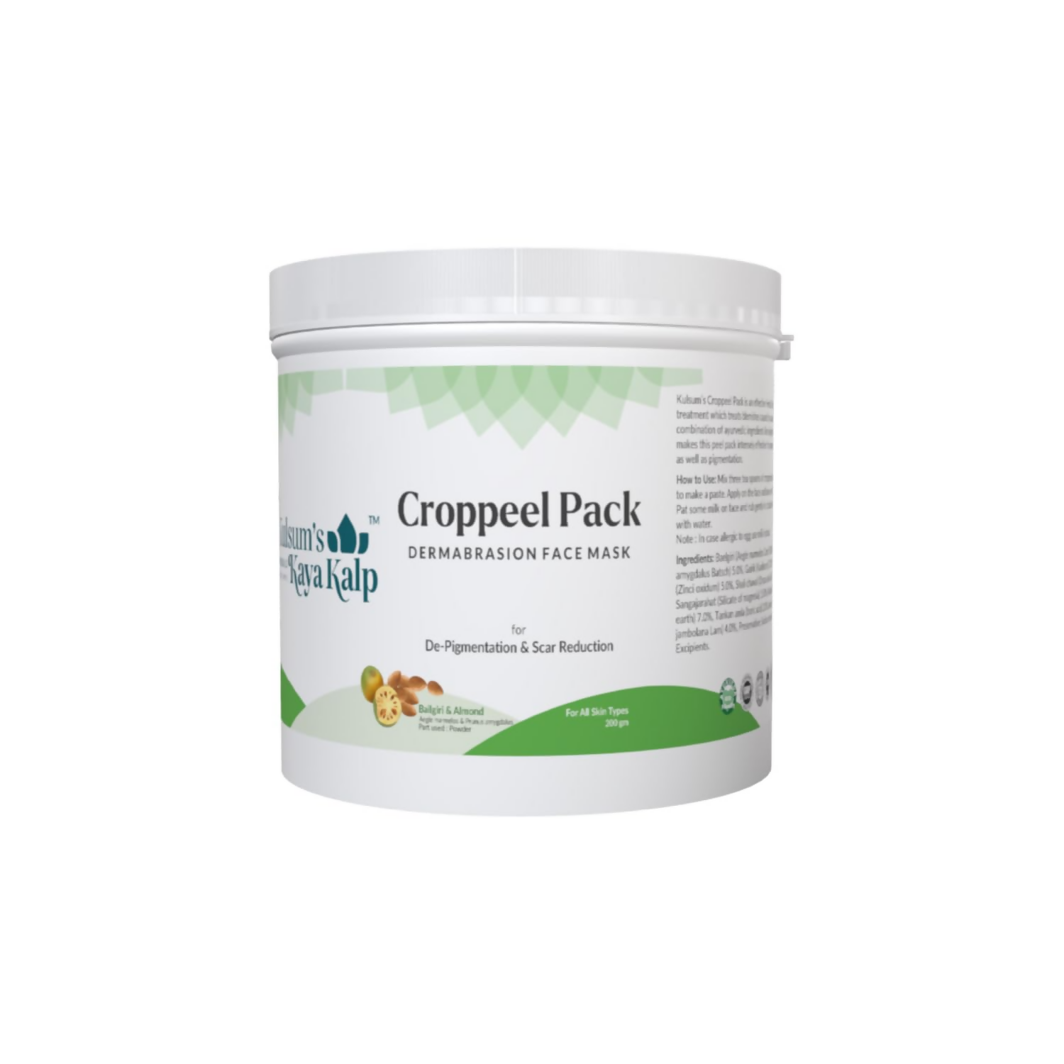 Kulsum's Kaya Kalp Croppeel Pack For De-pigmentation & Scar Reduction