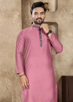 Anaita Pink Linen Silk Straight Kurta
