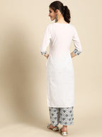 Sangria Floral Yoke Design Regular Gotta Patti Kurta with Palazzos