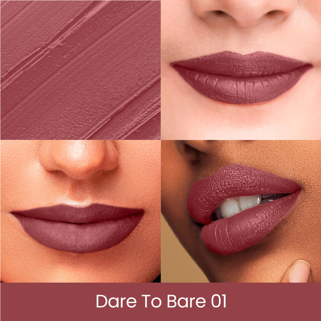 Swiss Beauty Pure Creamy Matte Lipstick - 01 Dare To Bare - Distacart