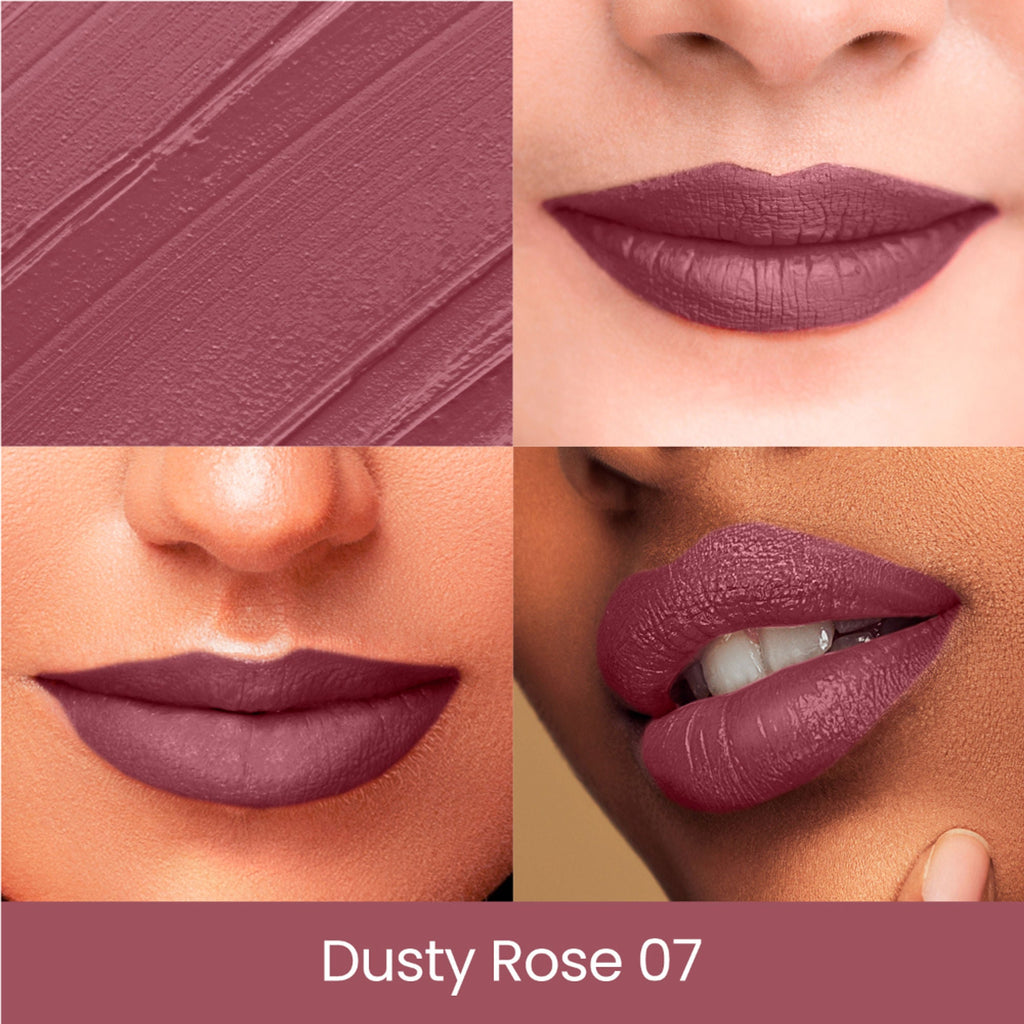 Swiss Beauty Pure Creamy Matte Lipstick - 07 Dusty Rose - Distacart