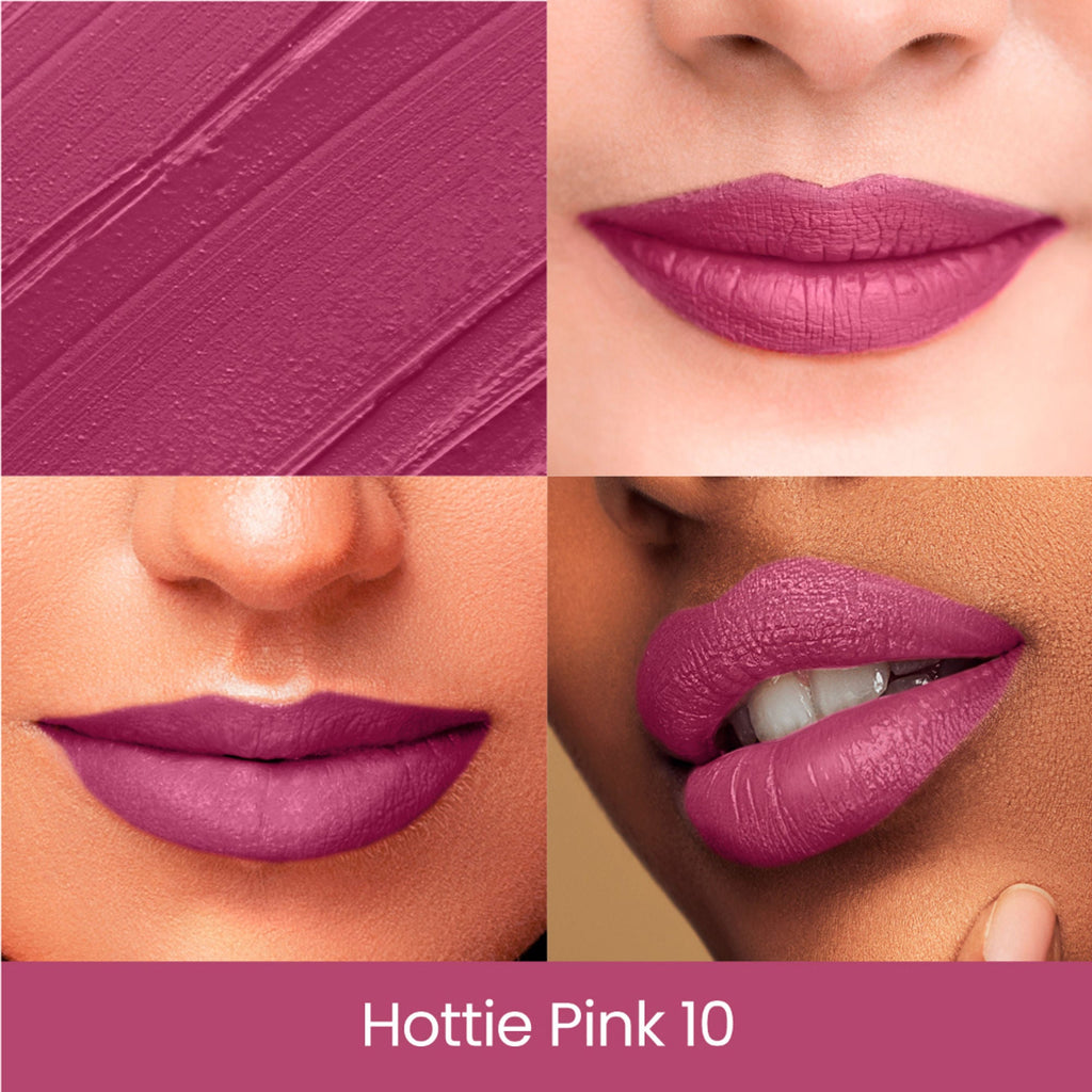 Swiss Beauty Pure Creamy Matte Lipstick - 10 Hottie Pink - Distacart