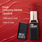 Swiss Beauty Pure Creamy Matte Lipstick - 11 Choco Brown - Distacart