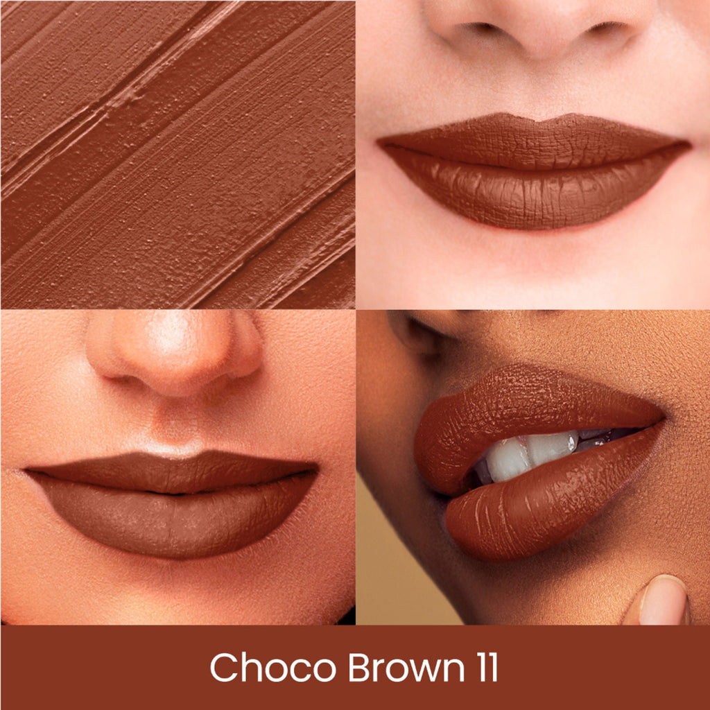Swiss Beauty Pure Creamy Matte Lipstick - 11 Choco Brown - Distacart