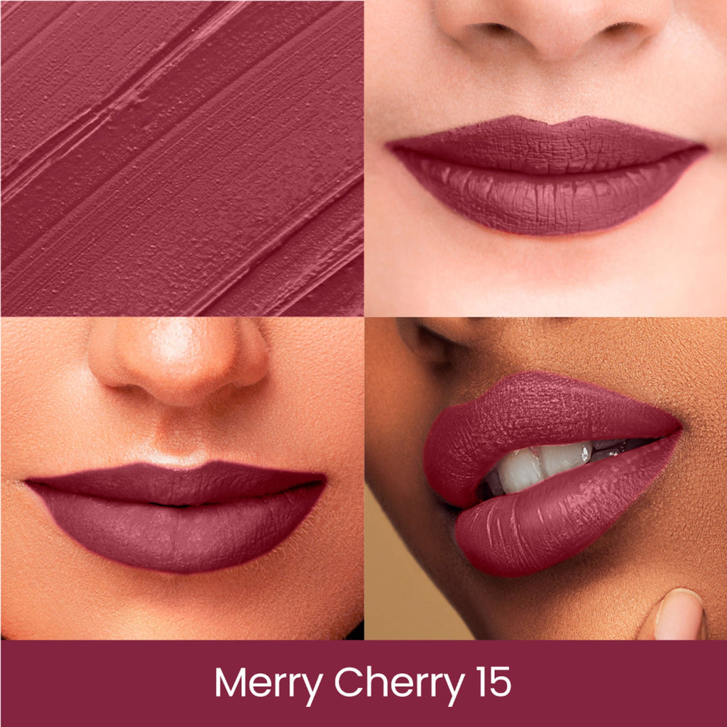 Swiss Beauty Pure Creamy Matte Lipstick - 15 Merry Cherry - Distacart