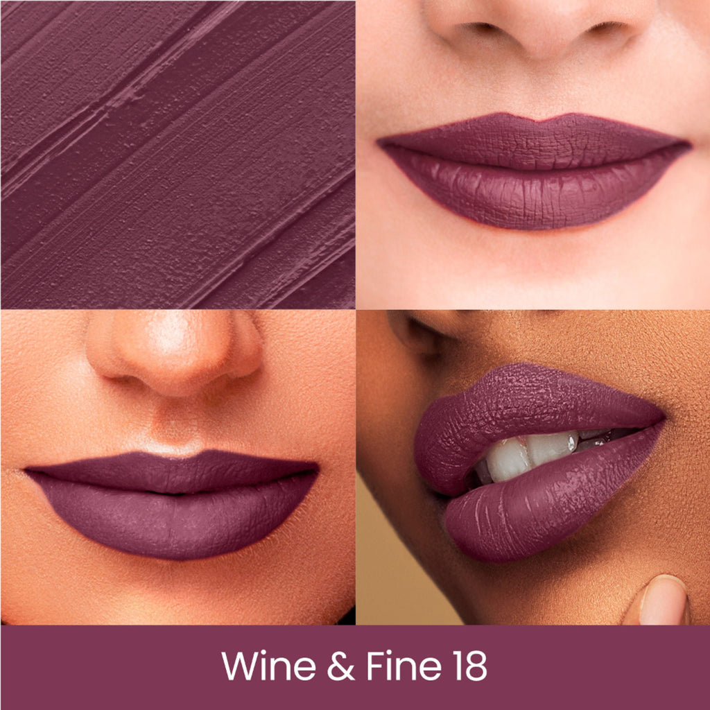 Swiss Beauty Pure Creamy Matte Lipstick - 18 Wine And Fine - Distacart