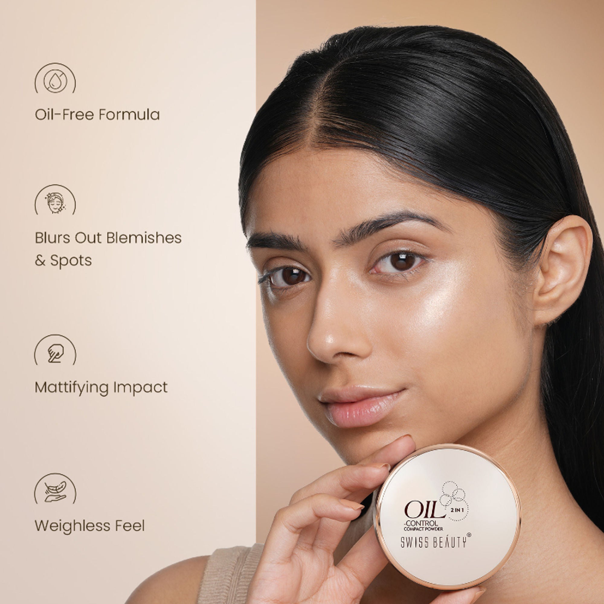Swiss Beauty Oil Control Compact Powder - 01 Pearl Ivory - Distacart