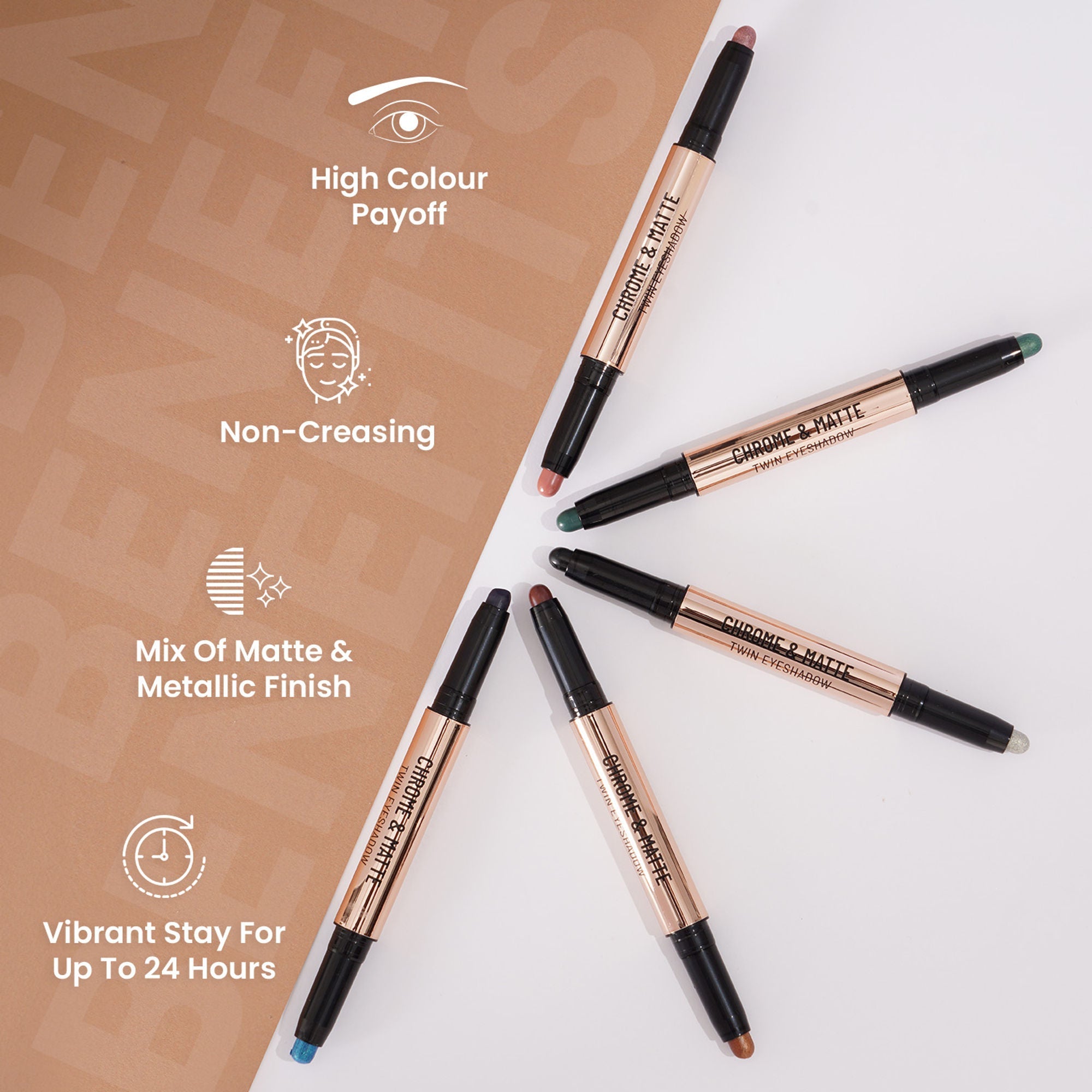 Swiss Beauty Chrome & Matte Twin Eyeshadow - 01 Night Skies - Distacart