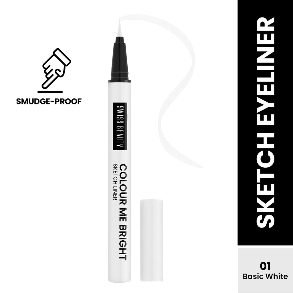Swiss Beauty Colour Me Bright Sketch Eyeliner - 01 Basic White