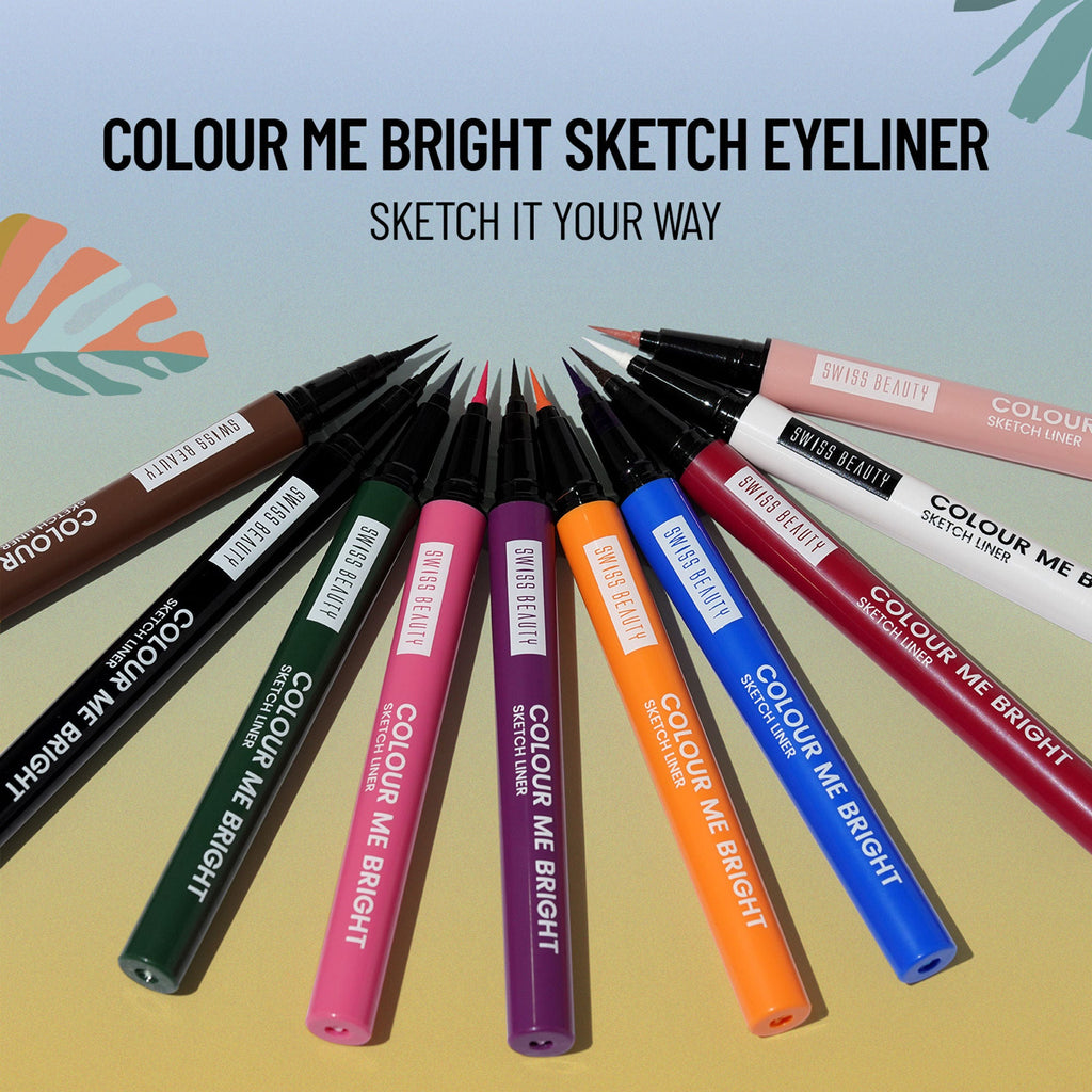 Swiss Beauty Colour Me Bright Sketch Eyeliner - 01 Basic White - Distacart