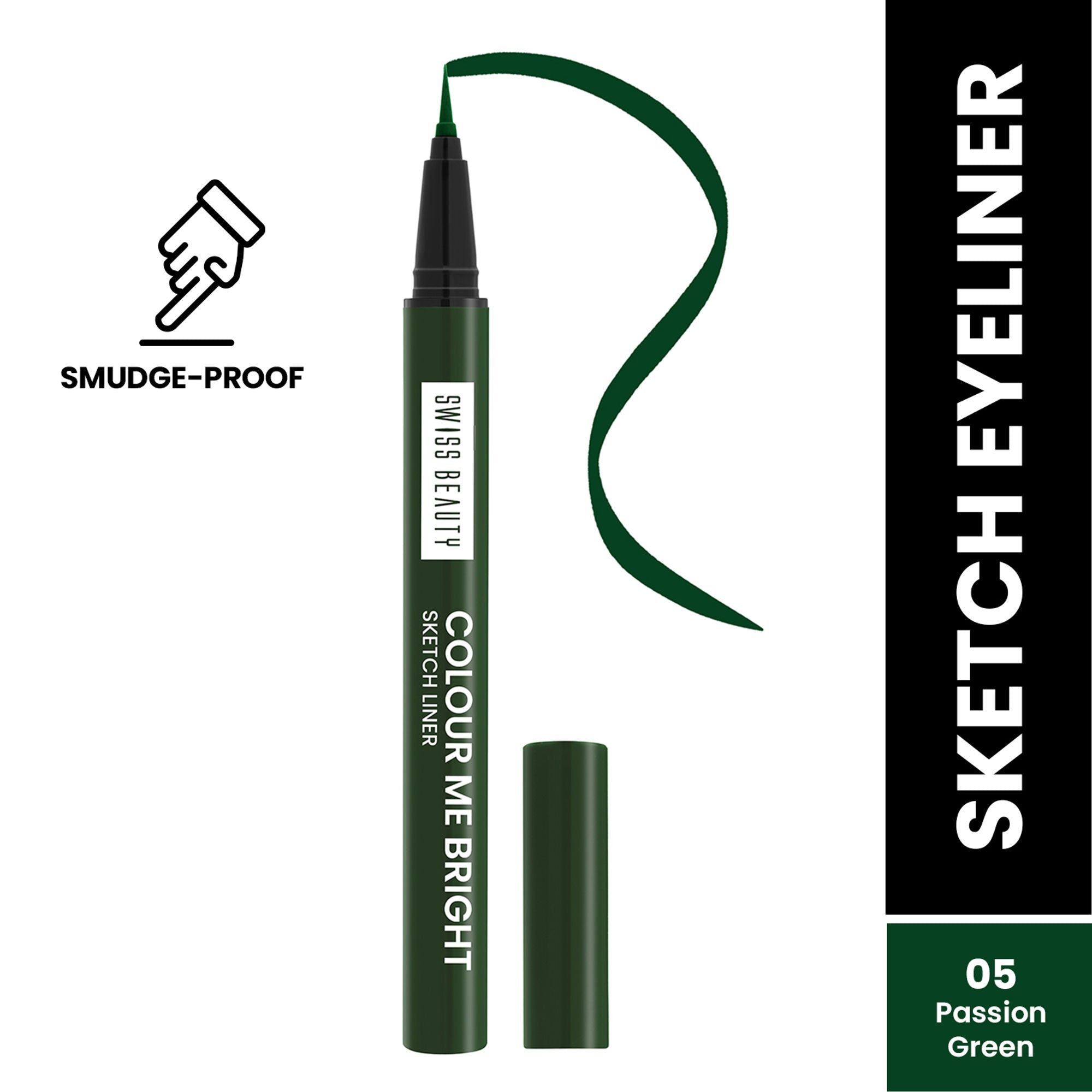 Swiss Beauty Colour Me Bright Sketch Eyeliner - 05 Passion Green