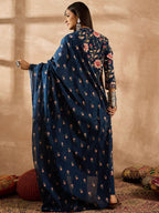 Indo Era Women Floral Printed Angrakha Beads and Stones Pure Cotton Kurta with Trousers & With Dupatta - Distacart