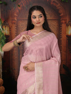 Shree Shyam Fashion Organza Light Pink Saree - Distacart
