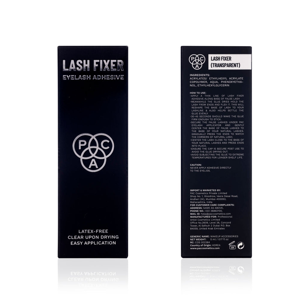 PAC Studio Lash Fixer Eyelash Adhesive Transparent - 24H Hold, Quick Drying, Waterproof, Ultra Thin Brush