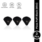 PAC Pizza Puff Black Mini - 99% Soft Natural Cotton, Ideal for Under Eyes & Precise Application