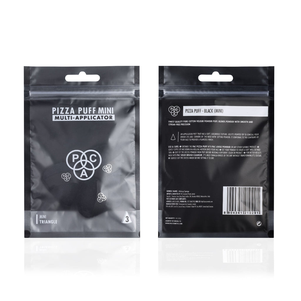 PAC Studio Pizza Puff Black Mini - 99% Soft Natural Cotton, Ideal for Under Eyes & Precise Application - Distacart