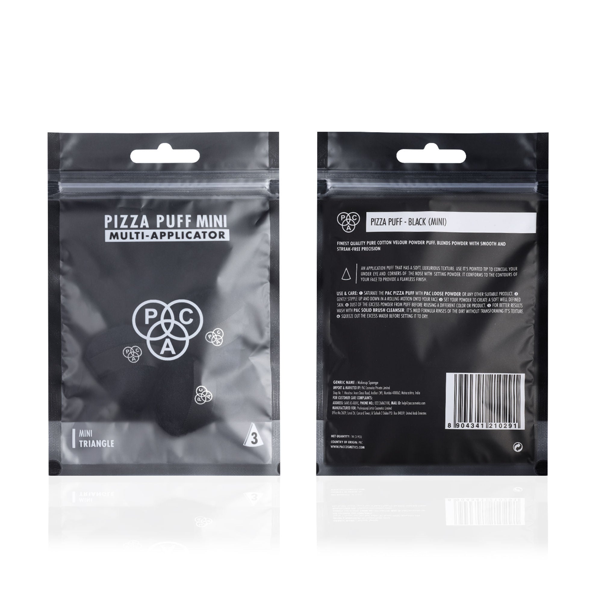 PAC Studio Pizza Puff Black Mini - 99% Soft Natural Cotton, Ideal for Under Eyes & Precise Application - Distacart