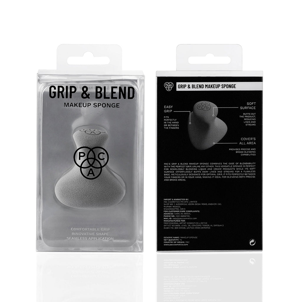PAC Studio Grip & Blend Makeup Sponge - Effortless Blendability with Controlled Grip, Ultra Soft Latex Free