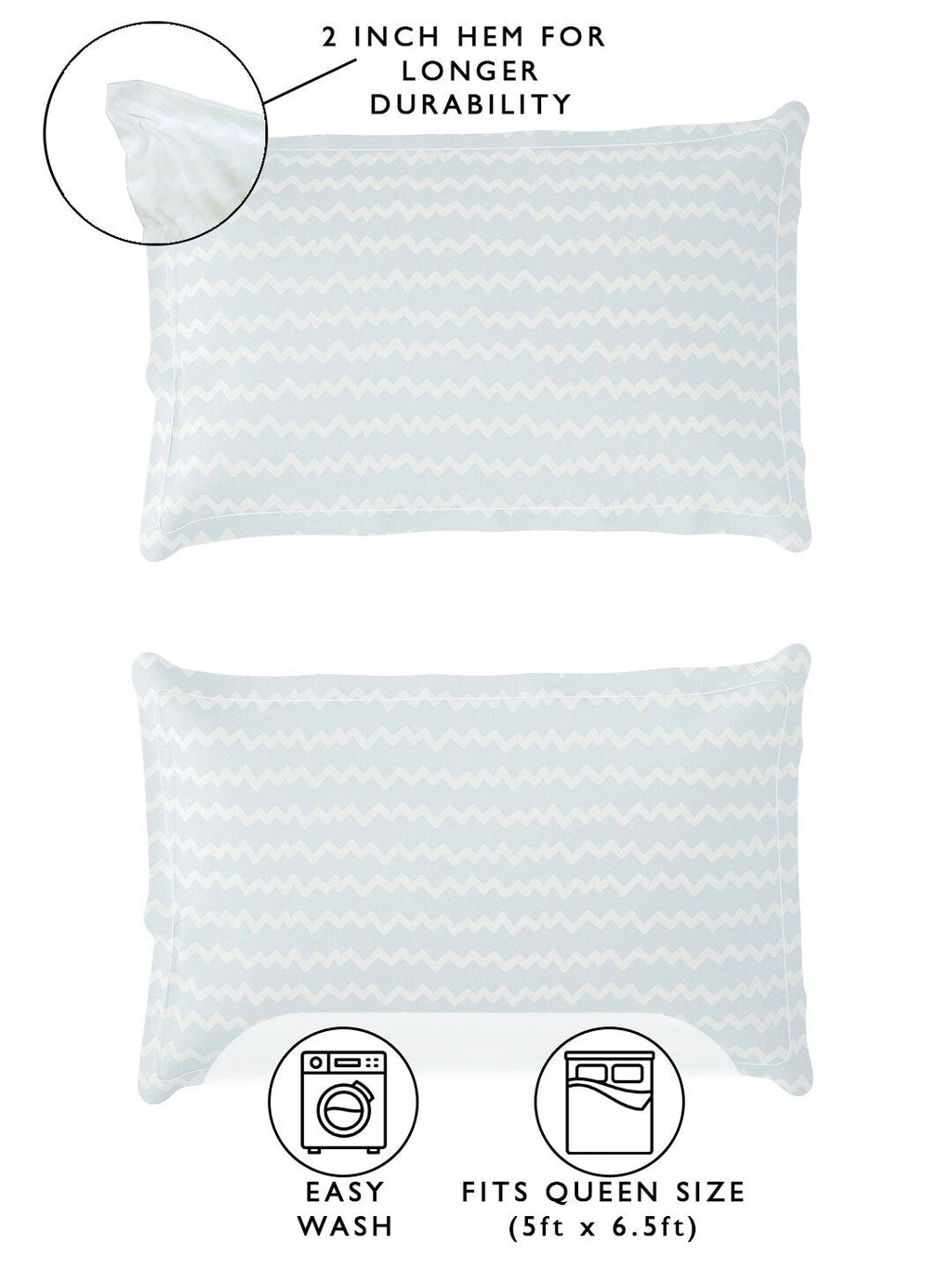 Story@home Arena White & Blue Geometric Printed 180 TC Queen Bedsheet & 2 Pillow Covers - Distacart