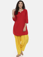 Souchii Yellow Printed Regular-Fit High-Rise Patiala - Distacart