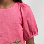 ArthLife Coral Pink Doll A-Line Dress