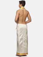 Sethukrishna Men Cream-Coloured Solid Dhoti - Distacart