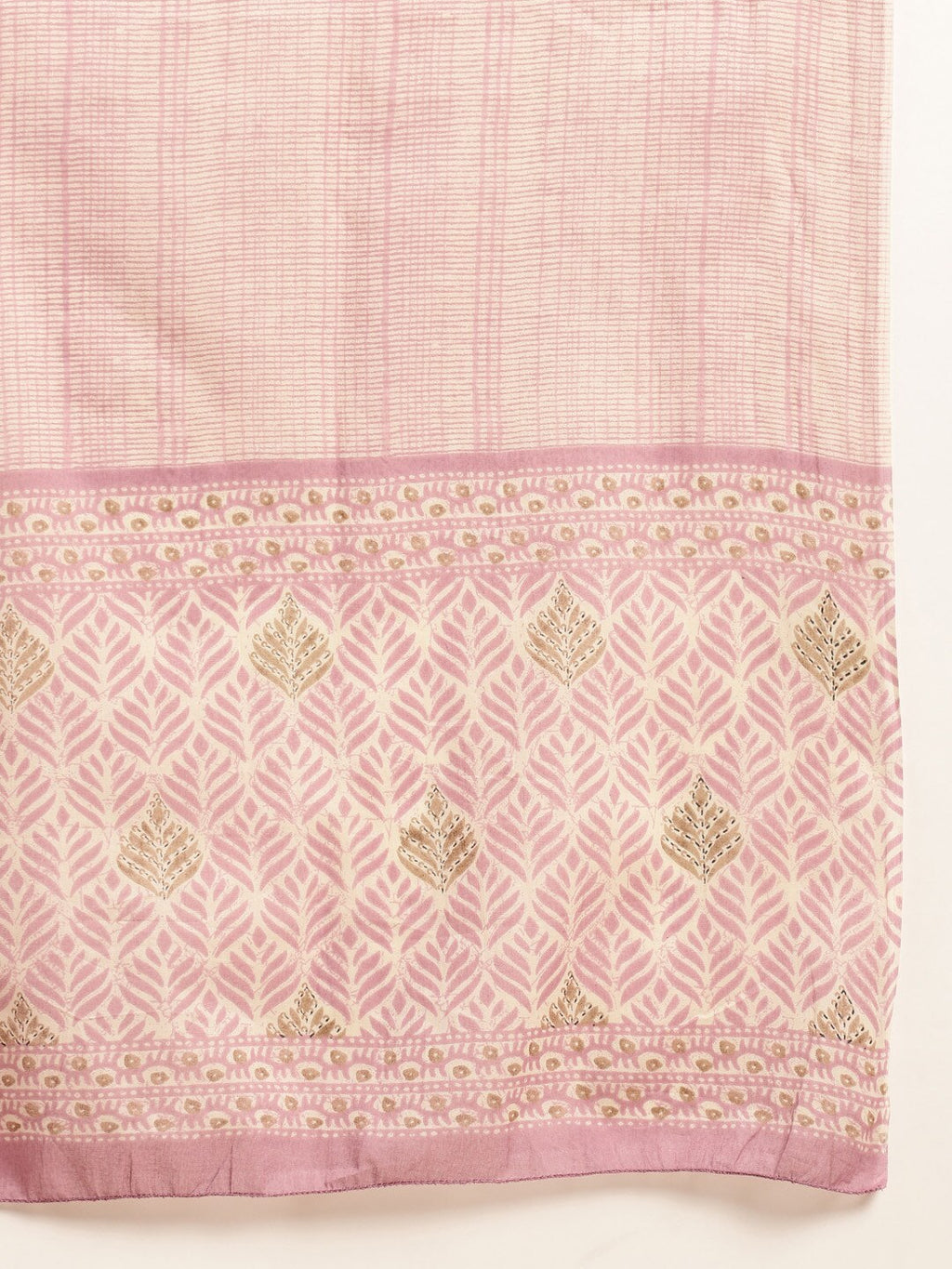 Sangria Mauve Floral Printed Beads and Stones Kurta With Trouser & Dupatta