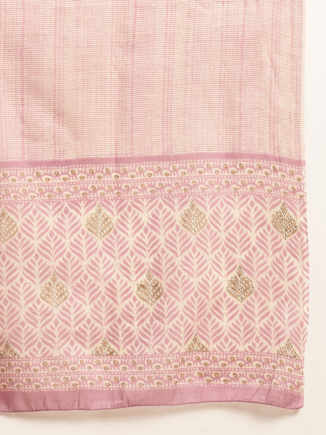 Sangria Mauve Floral Printed Beads and Stones Kurta With Trouser & Dupatta