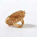Mominos Fashion Joharkamal Gold-Polished Stone Studded Adjustable Finger Ring - Design 17