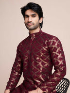 Vastranavya Traditional Festival Wear Pure Silk Thread & Sequence Embroidered Work Kurta
