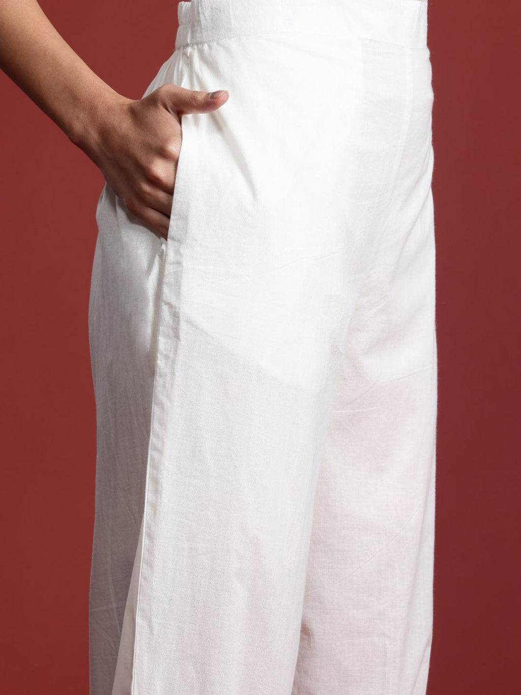 Indo Era Floral Embroidered Thread Work Pure Cotton Kurta with Trousers & With Dupatta - Distacart
