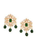 Saraf RS Jewellery Gold-Plated White & Green American Diamond Studded Choker Jewellery Set - Distacart