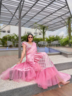 Tikhi Imli Sequinned Satin Ready to Wear Saree - Distacart
