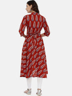 Souchii Maroon Printed A-Line Kurta - Distacart
