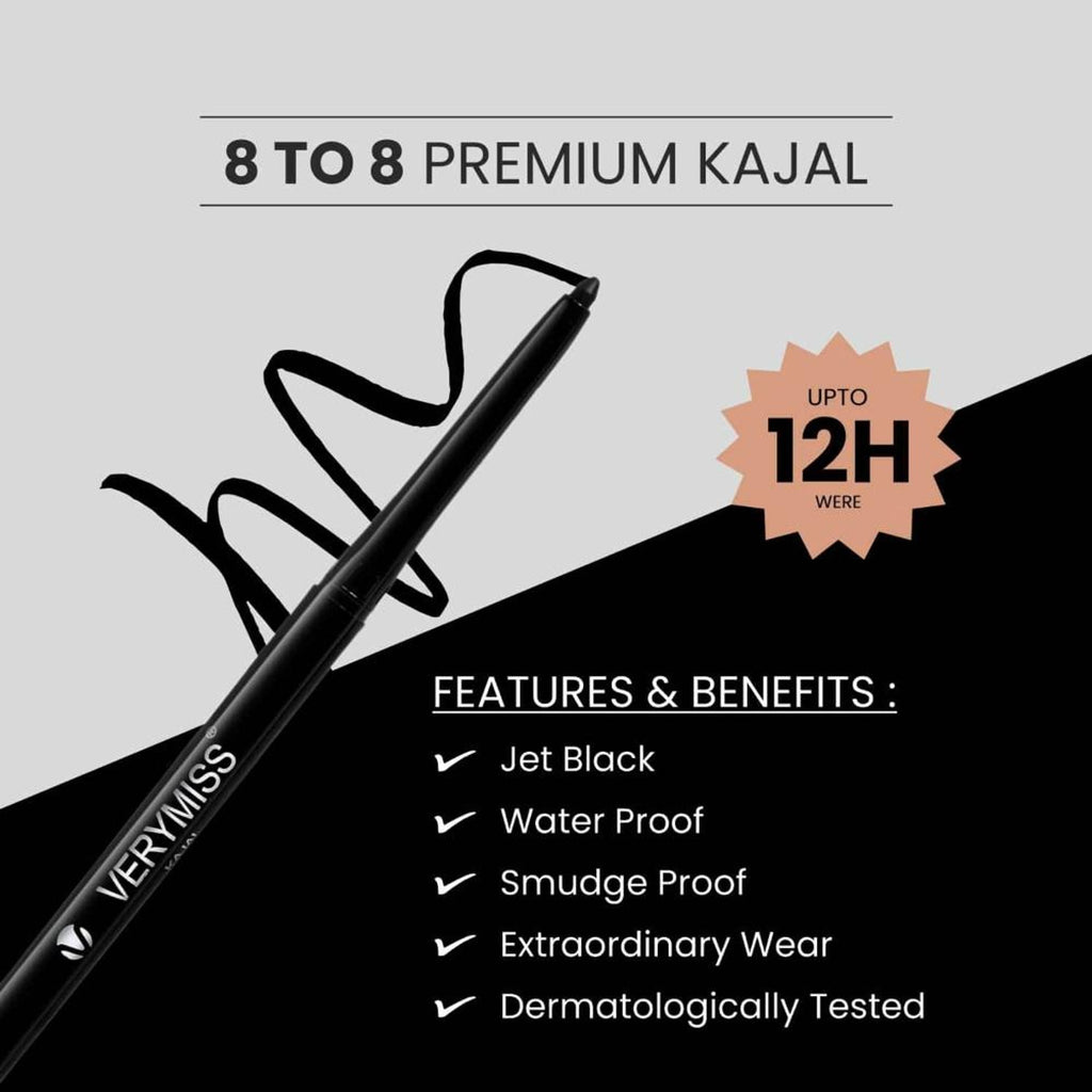 VERYMISS Premium Kajal 8 To 8 - Black