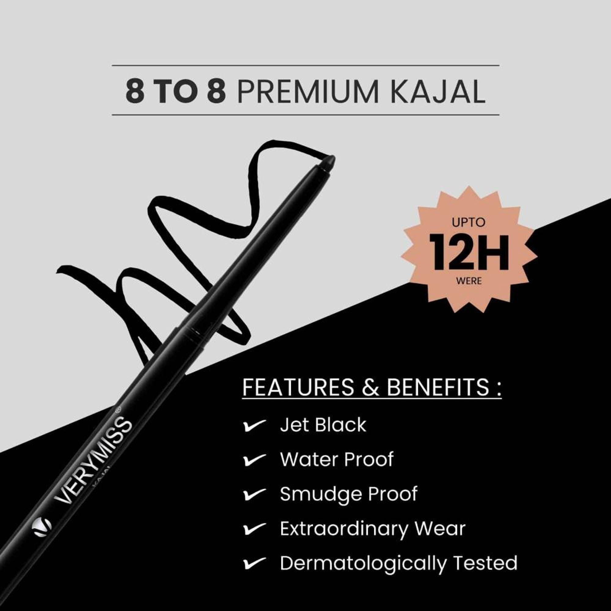 VERYMISS Premium Kajal 8 To 8 - Black