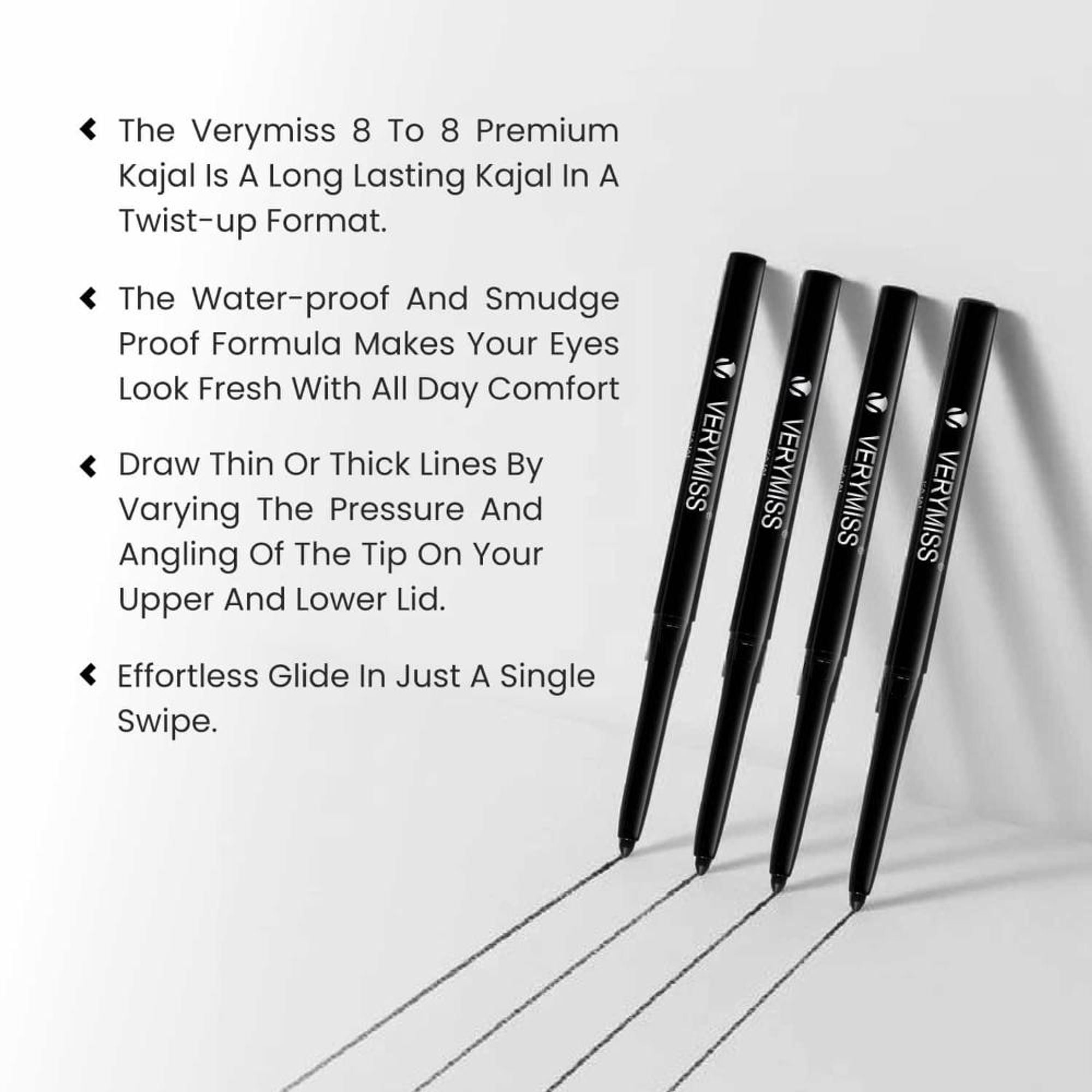 VERYMISS Premium Kajal 8 To 8 - Black