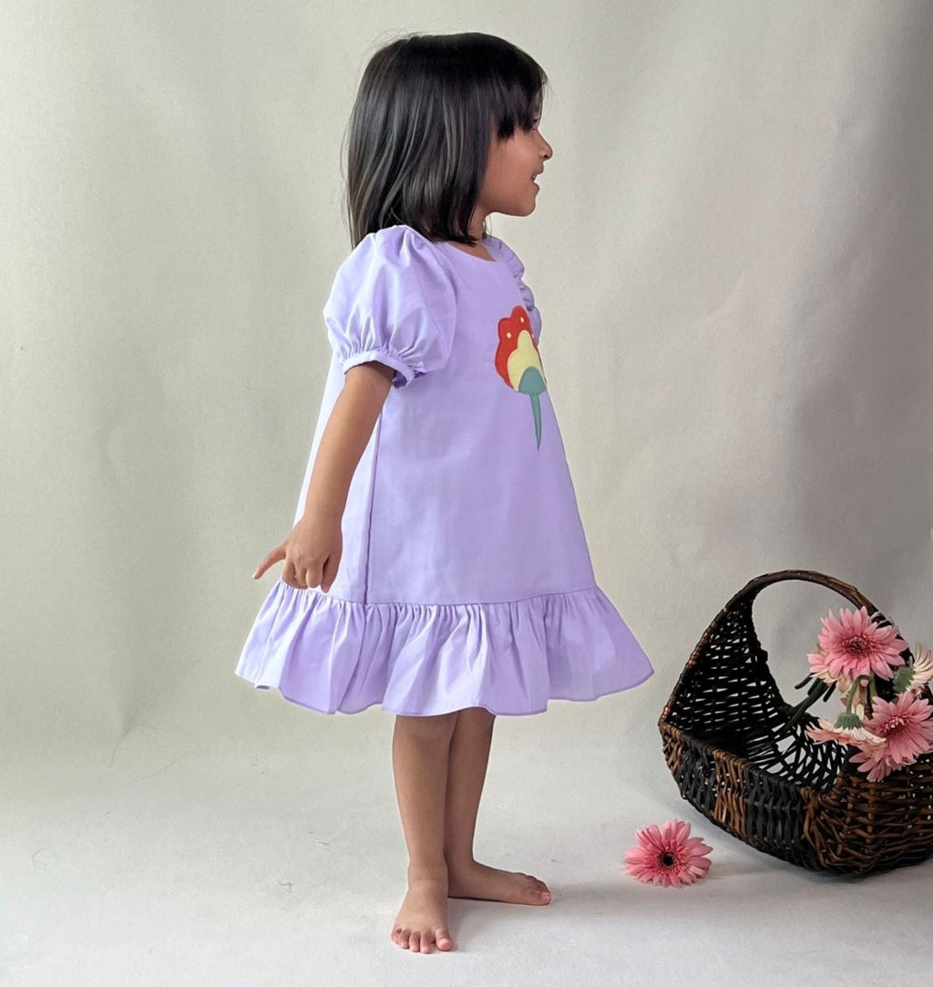 ArthLife Lavender Flower Patch Casual Dress