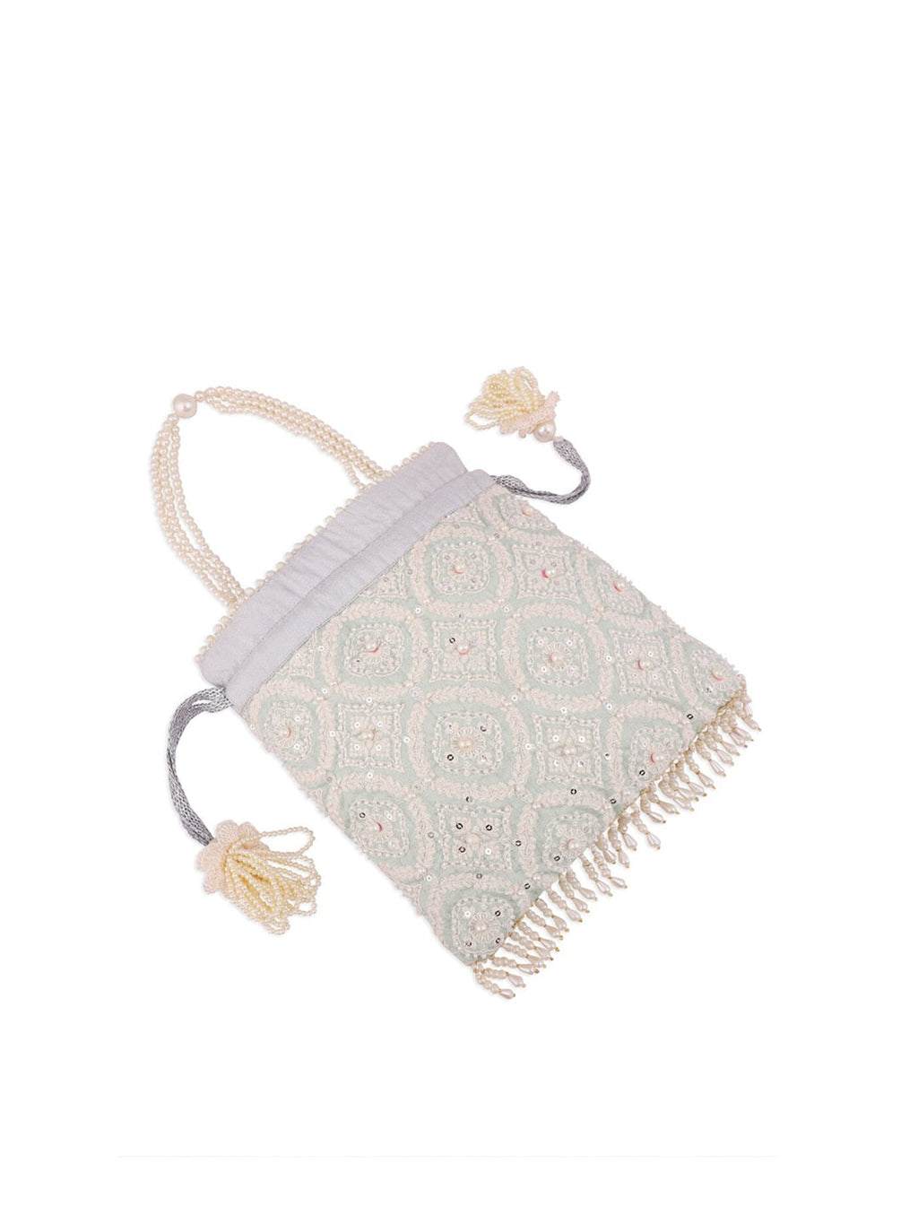 Masq Blue & Gold-Toned Embellished Embroidered Potli Clutch - Distacart