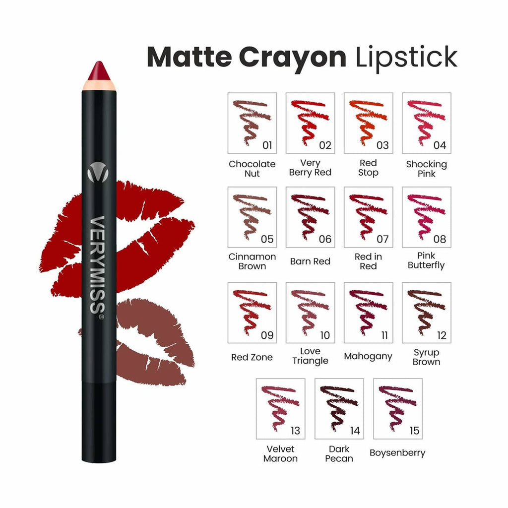 VERYMISS Matte Lip Crayon Lipstick - 12 Syrup Brown