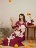 Indo Era Floral Printed V-Neck Sequinned A-Line Kurta with Salwar - Distacart