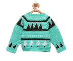 Chutput Kids Green Coloured Solid Pullover with Field Detail