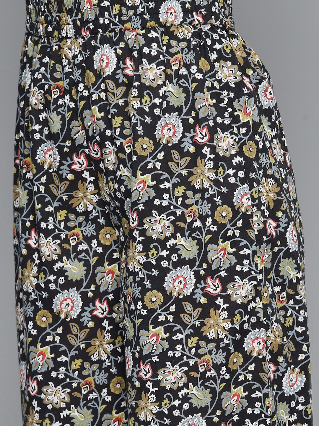 HERE&NOW Women Floral Printed Regular Pure Cotton Kurta with Palazzos & Dupatta