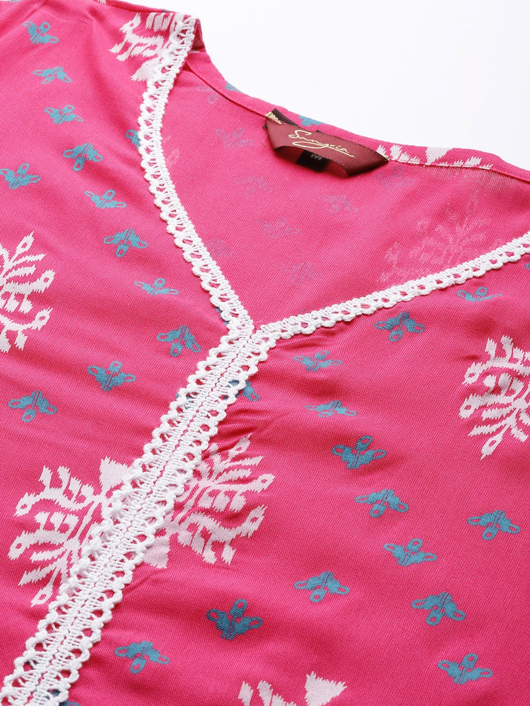 Sangria Ethnic Motifs Printed Pure Cotton Kurta with Palazzos