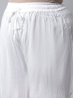 TAG 7 Women White Plus Size Flared Ethnic Palazzos