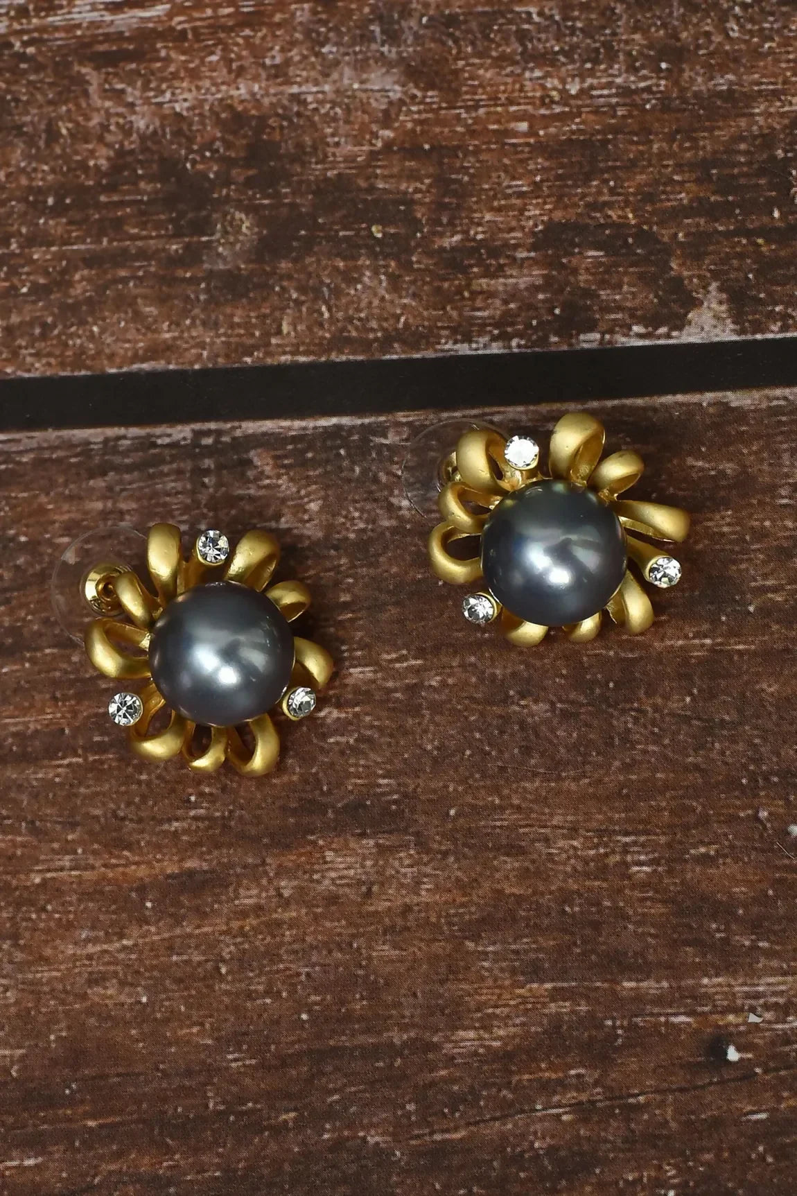 Joban Fashion Women Brass Golden White Ad Earrings - Distacart