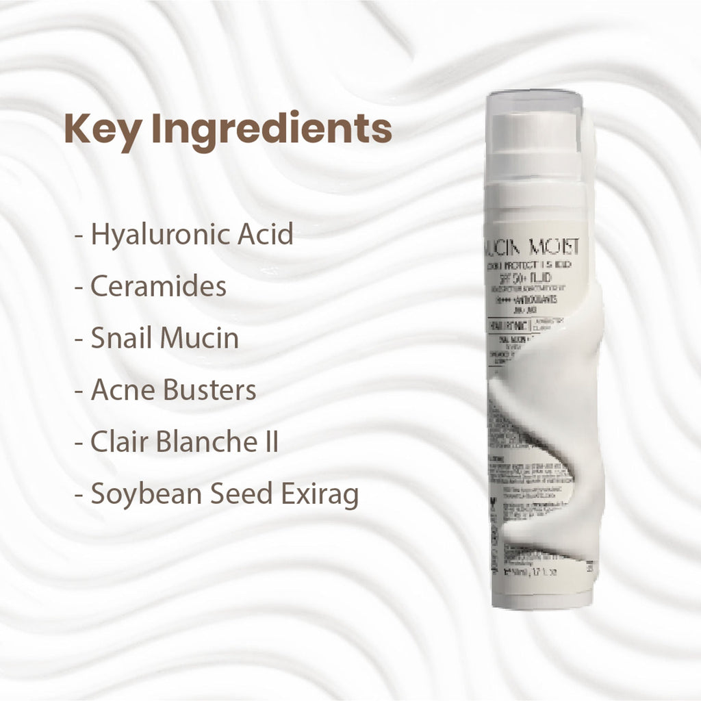 Personal Touch Skincare Mucin Moist Fluid Sunscreen SPF 50+ PA+++ UVA/UVB To Minimizes Pores