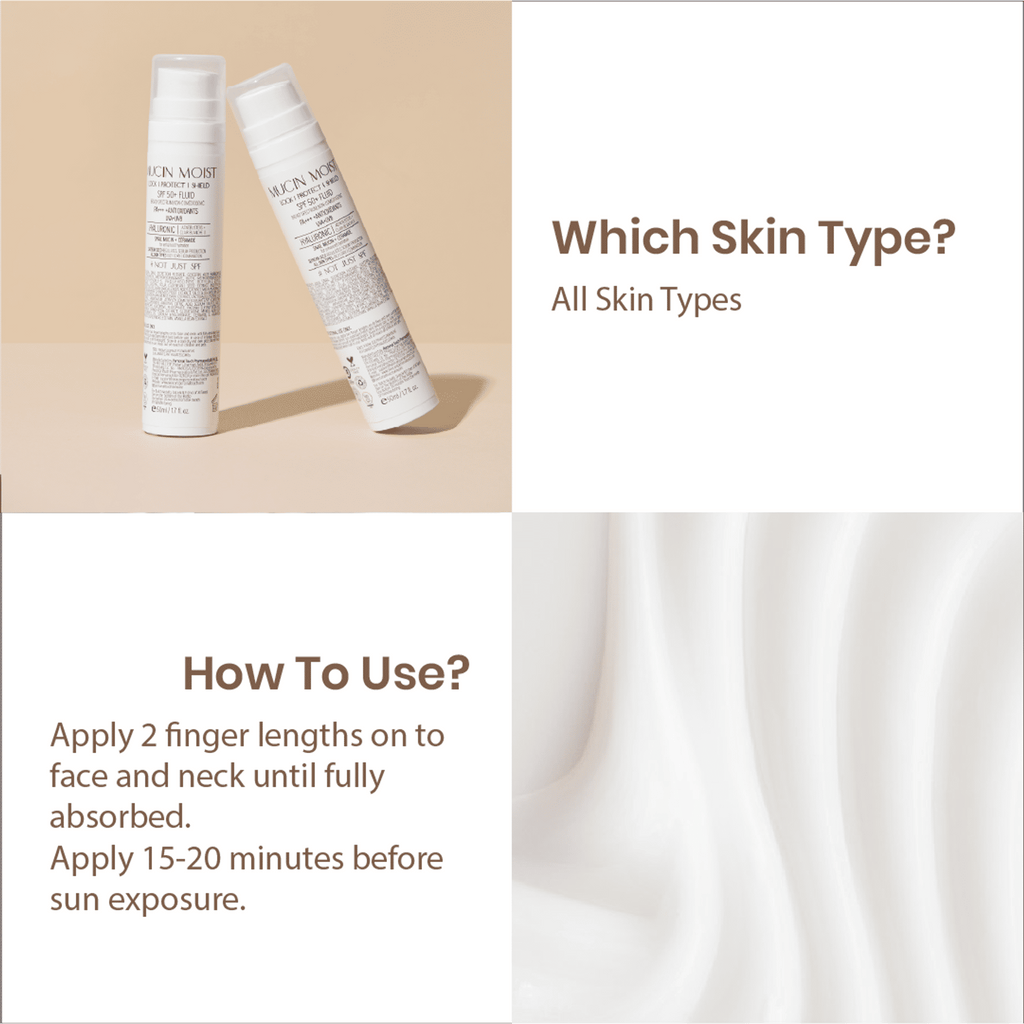 Personal Touch Skincare Mucin Moist Fluid Sunscreen SPF 50+ PA+++ UVA/UVB To Minimizes Pores