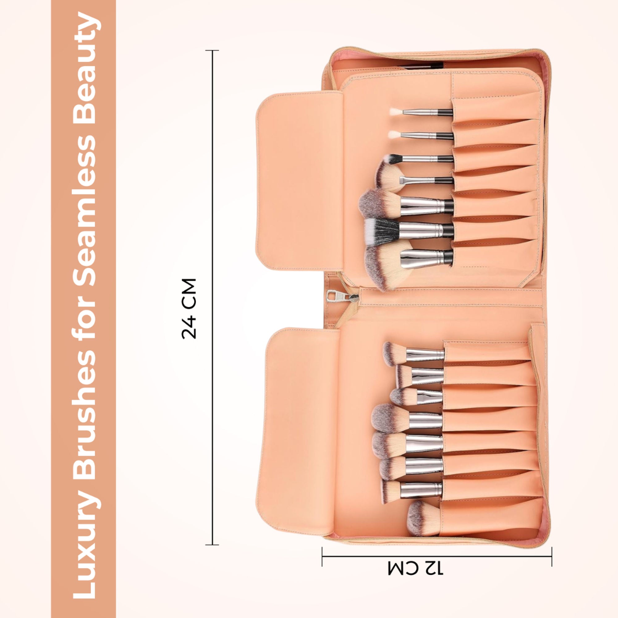 London Prime HD Signature Brush Set - 38 Pcs, Peach