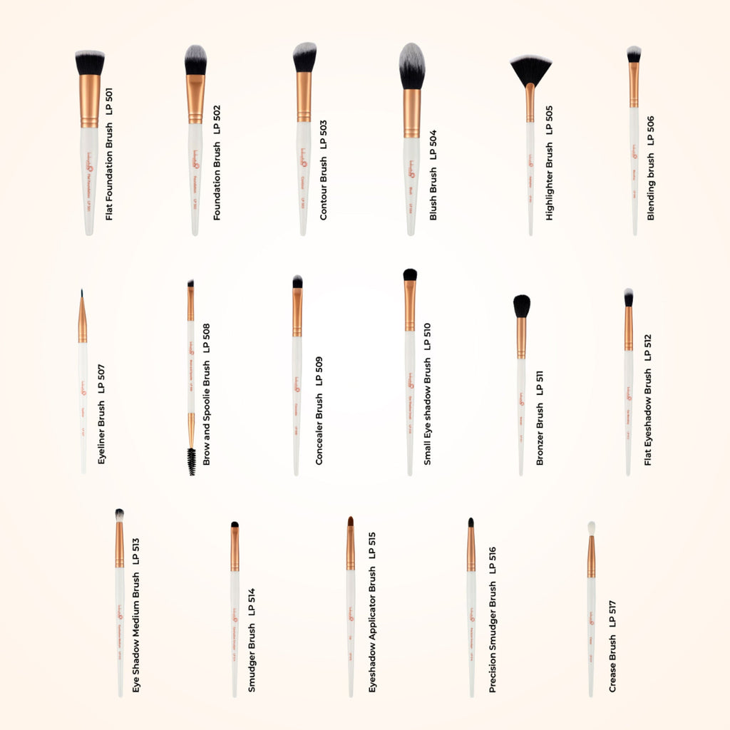 London Prime Glamstrokes Brush Set - 17 Pcs, Rose Gold